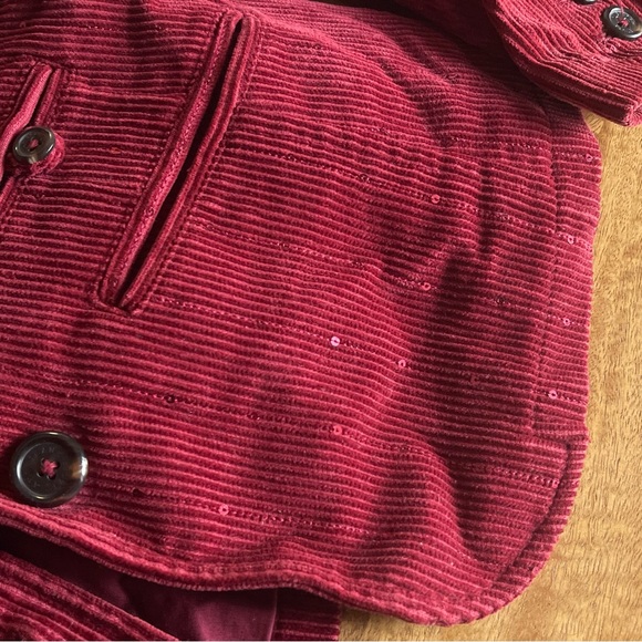 Sequined Y2K AE Red Corduroy Blazer - Picture 5 of 5
